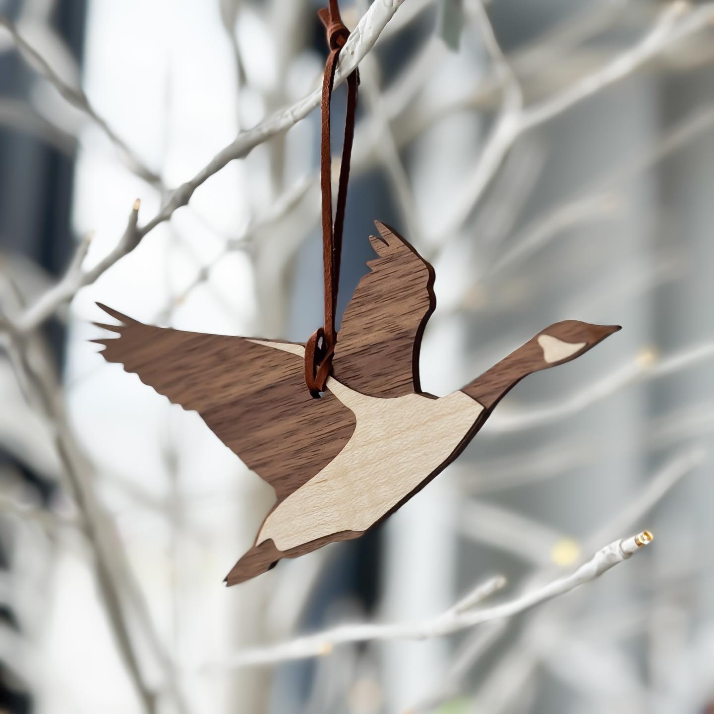 Wooden Canada Goose Ornament
