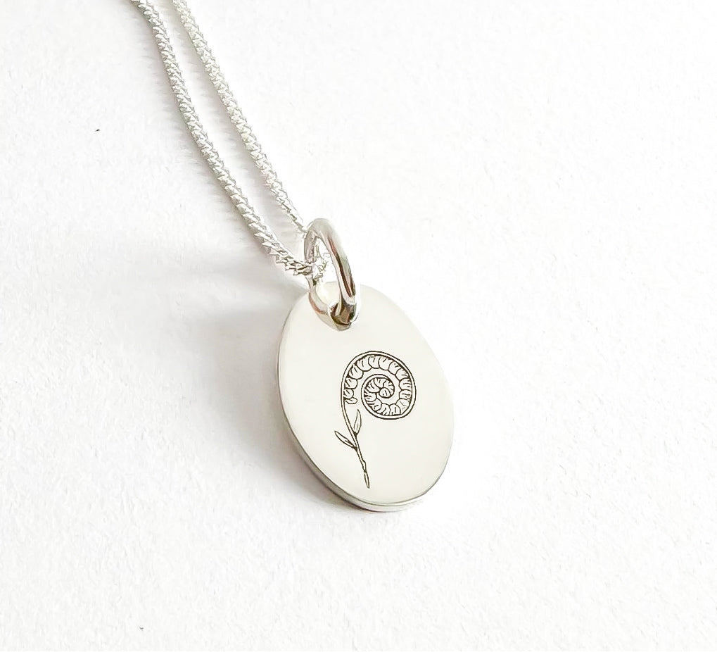 Fiddlehead Engraved Necklace