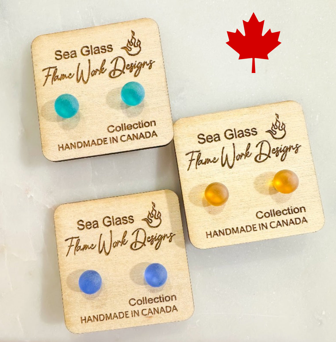 Sea Glass Stud Earrings
