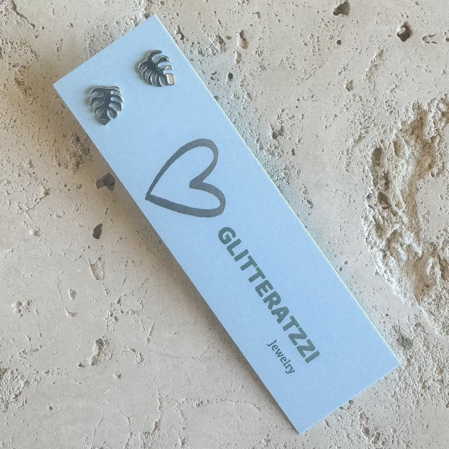 Monstera Leaf Stud Earrings
