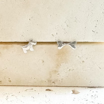 Dog & Bone Stud Earrings