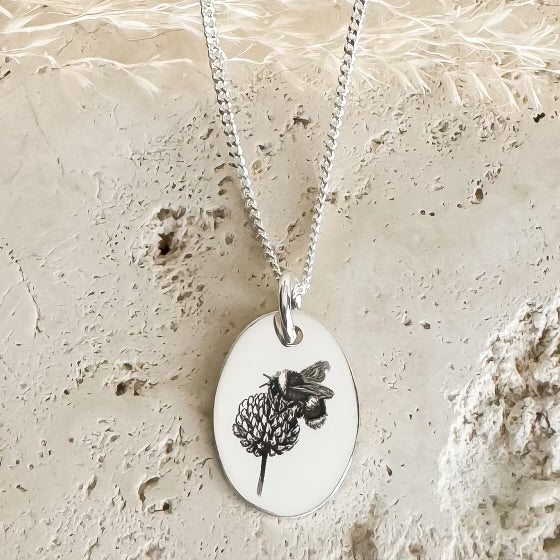 Bumble Bee & Clover Necklace