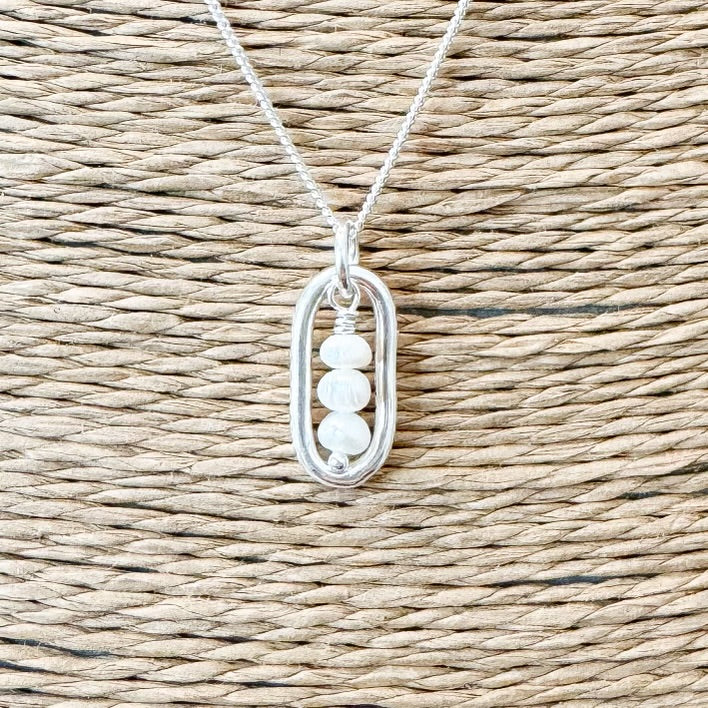 Freshwater Pearl Small Seed Trio Necklace