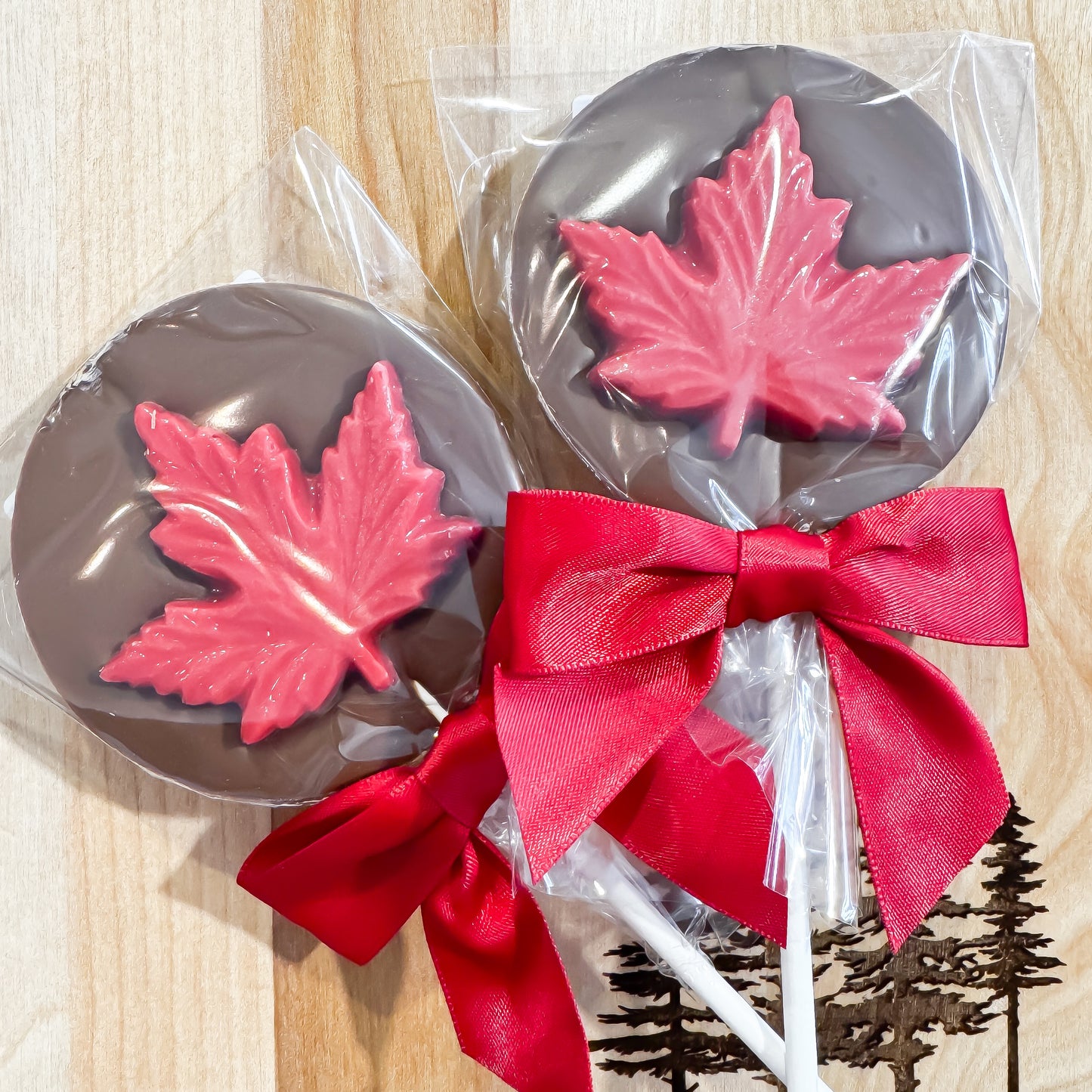 Maple Leaf Chocolate Lollipop