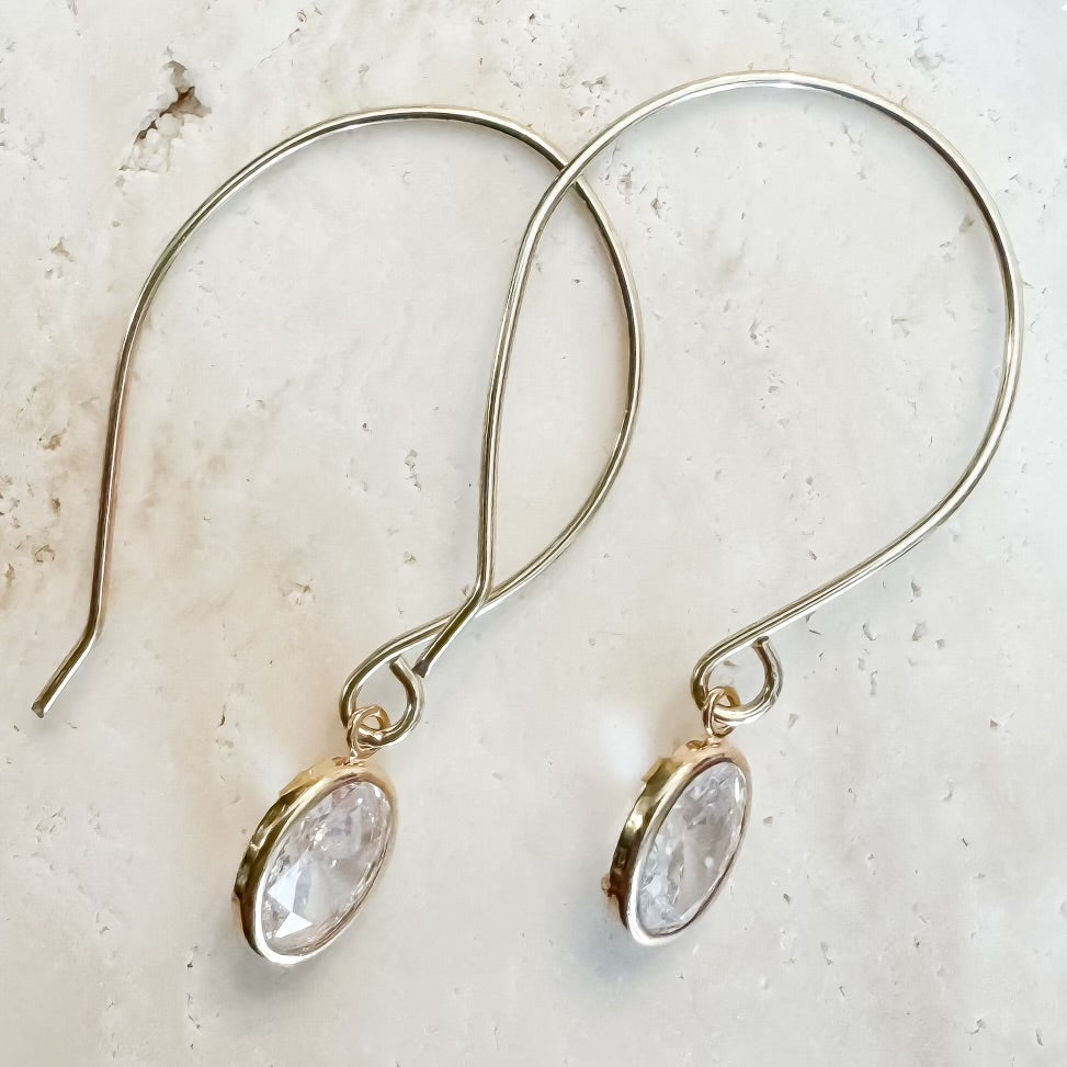 Sparkly Cubic Zirconia Bezels Gold Filled