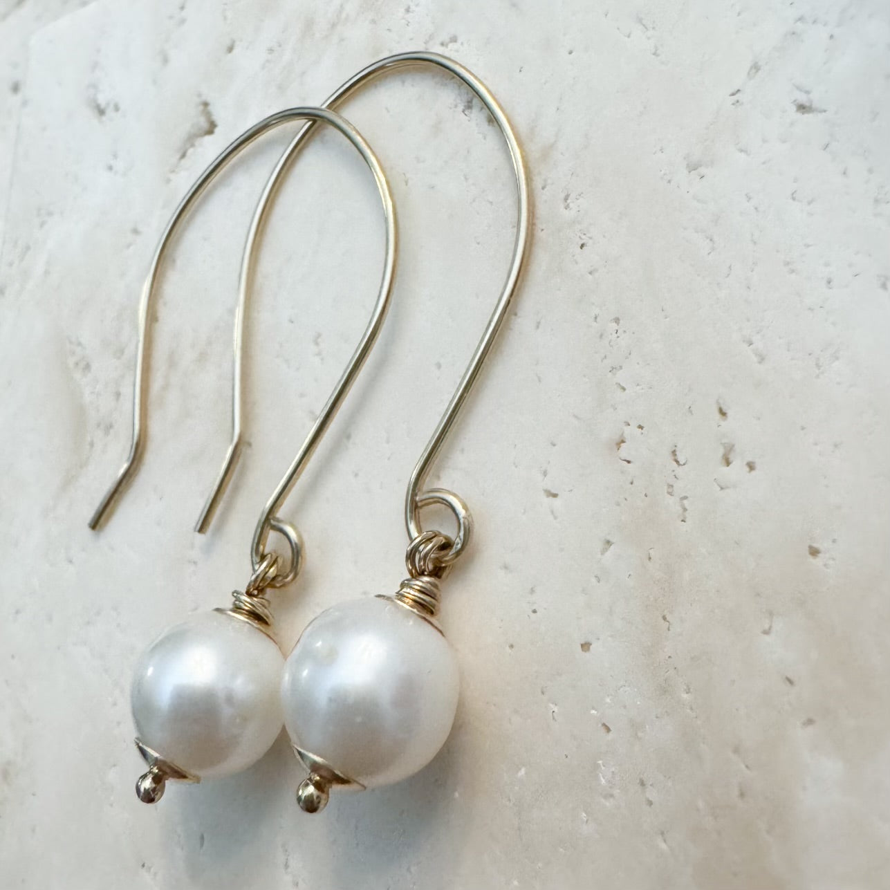 Freshwater Pearl Gold Filled Dangle Earrings