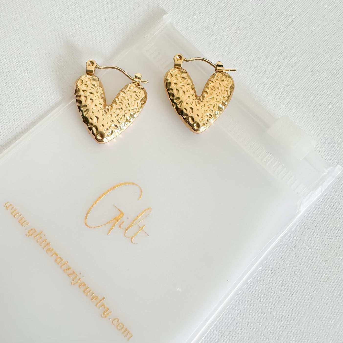 Hammered Heart Earrings