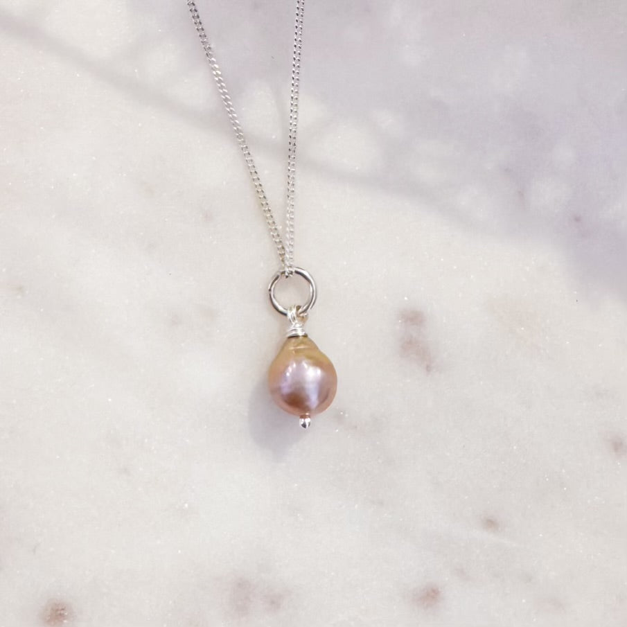 Pink Champagne Freshwater Pearl Necklace