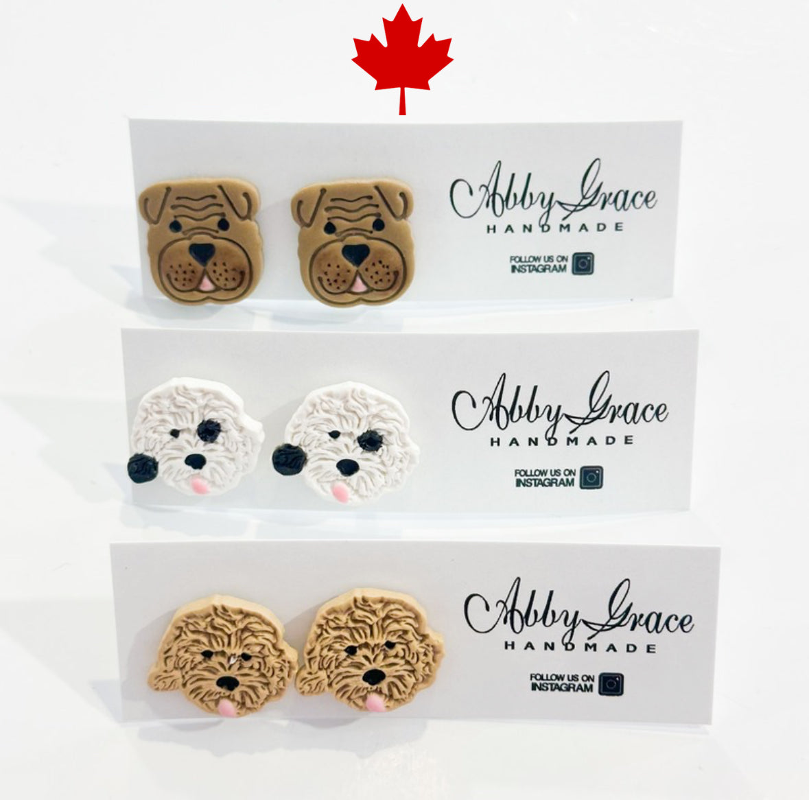 Dog Clay Studs