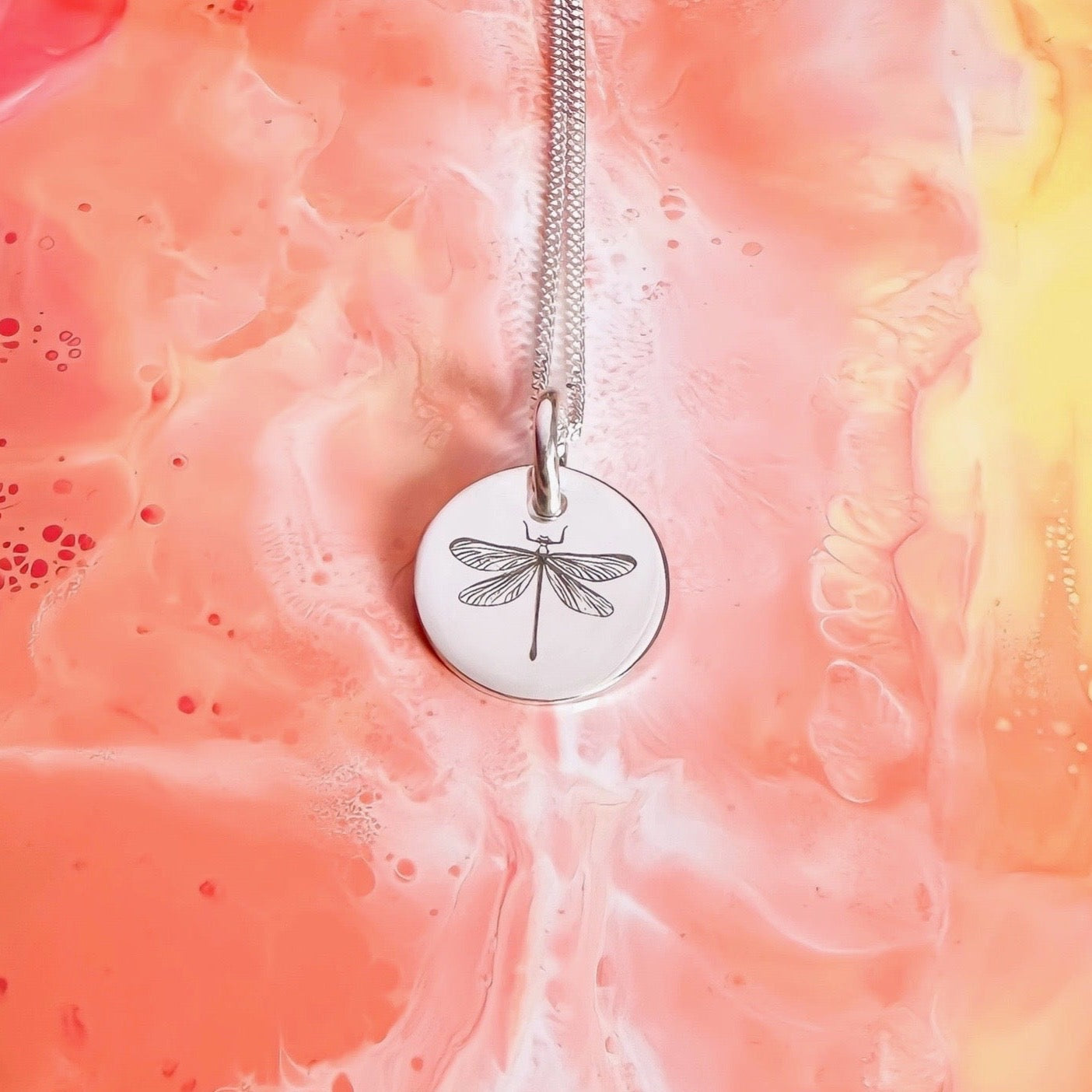 Dragonfly Disc Necklace