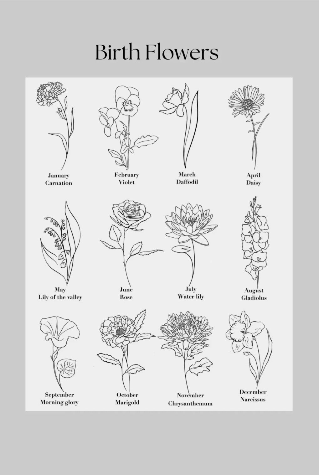 Birth Flower Necklace