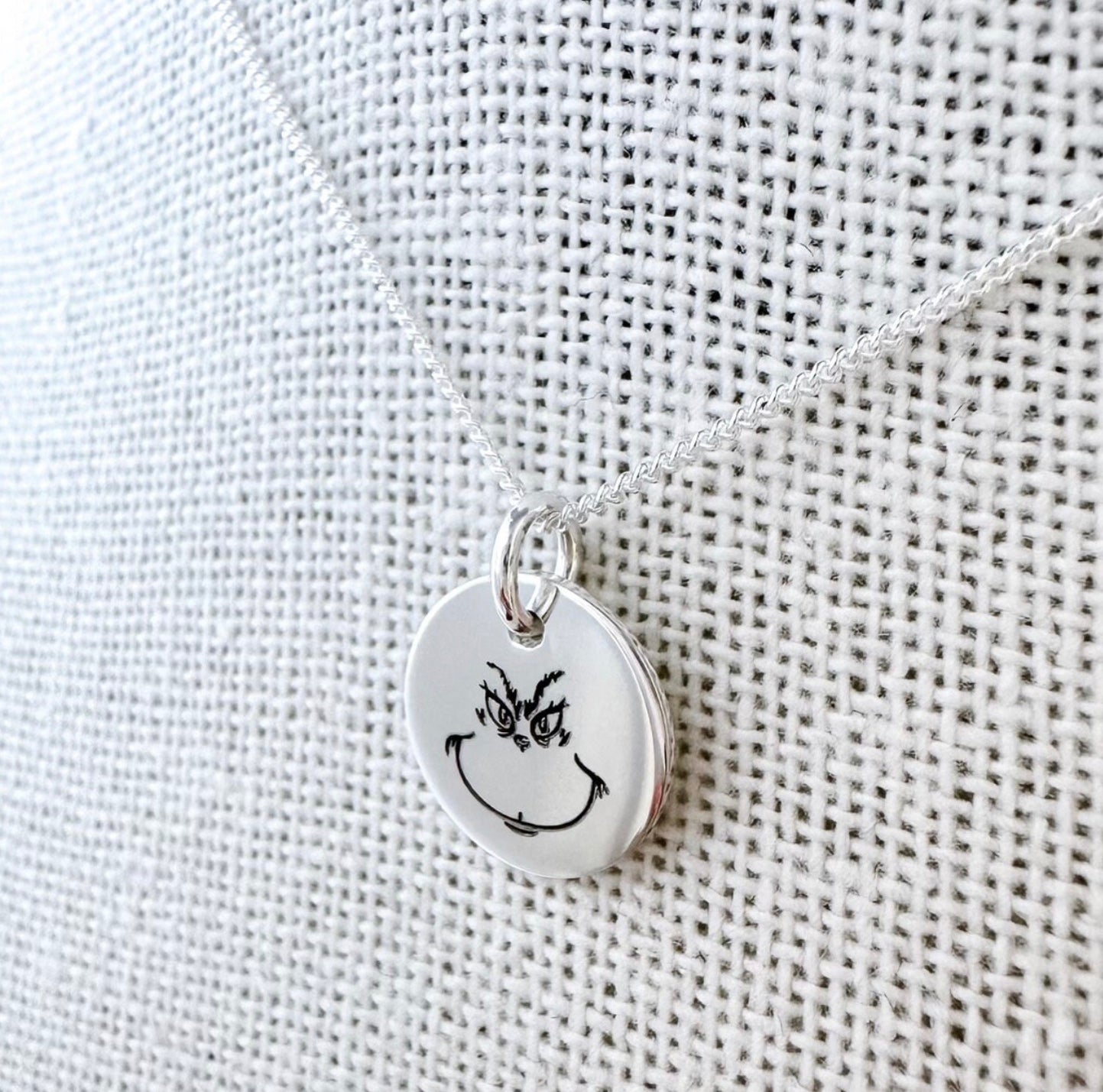 Grinch Engraved Necklace