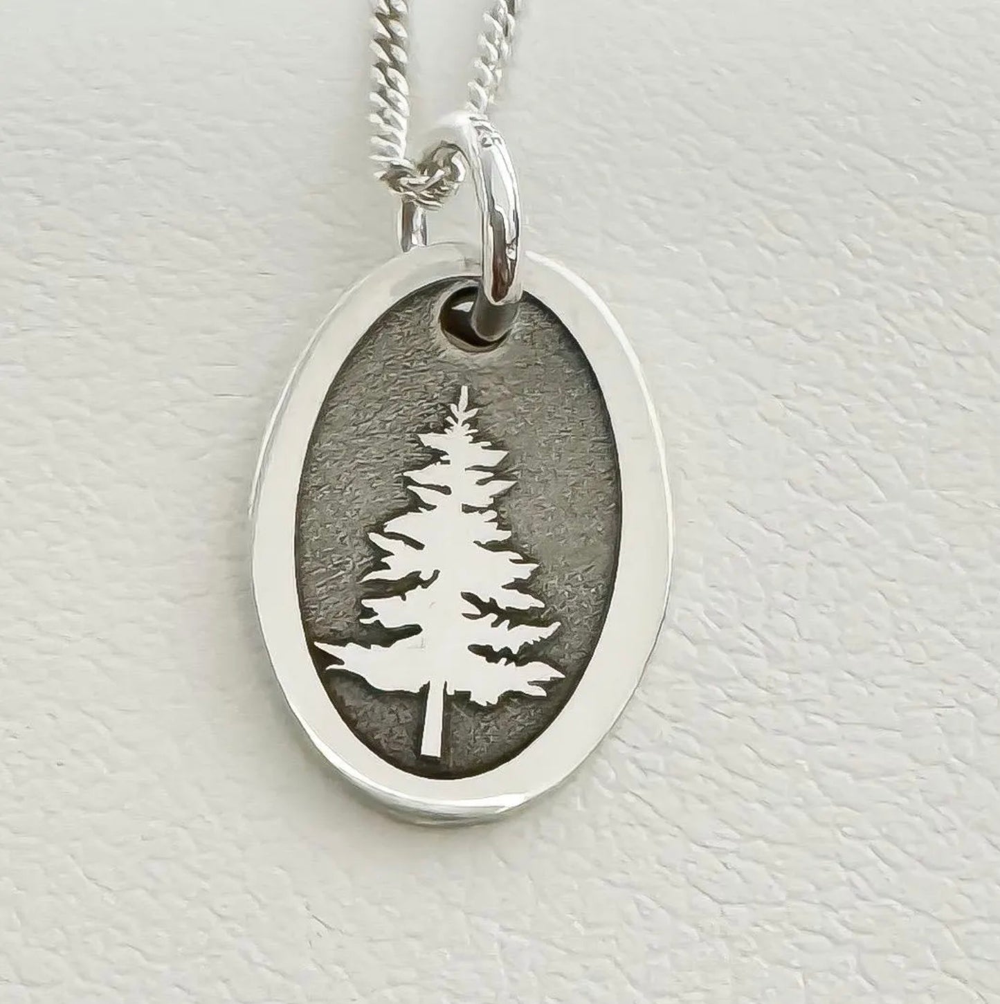 Pine Tree Disc Necklace