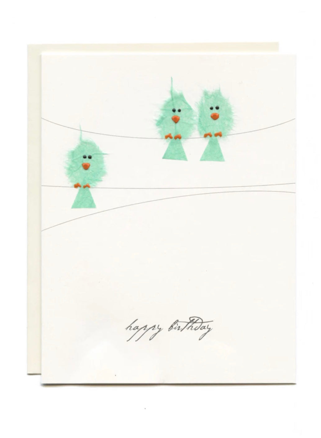 "Happy Birthday" Birds on Wires Handmade Card