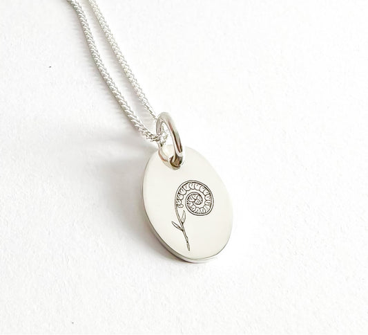 Fiddlehead Engraved Necklace