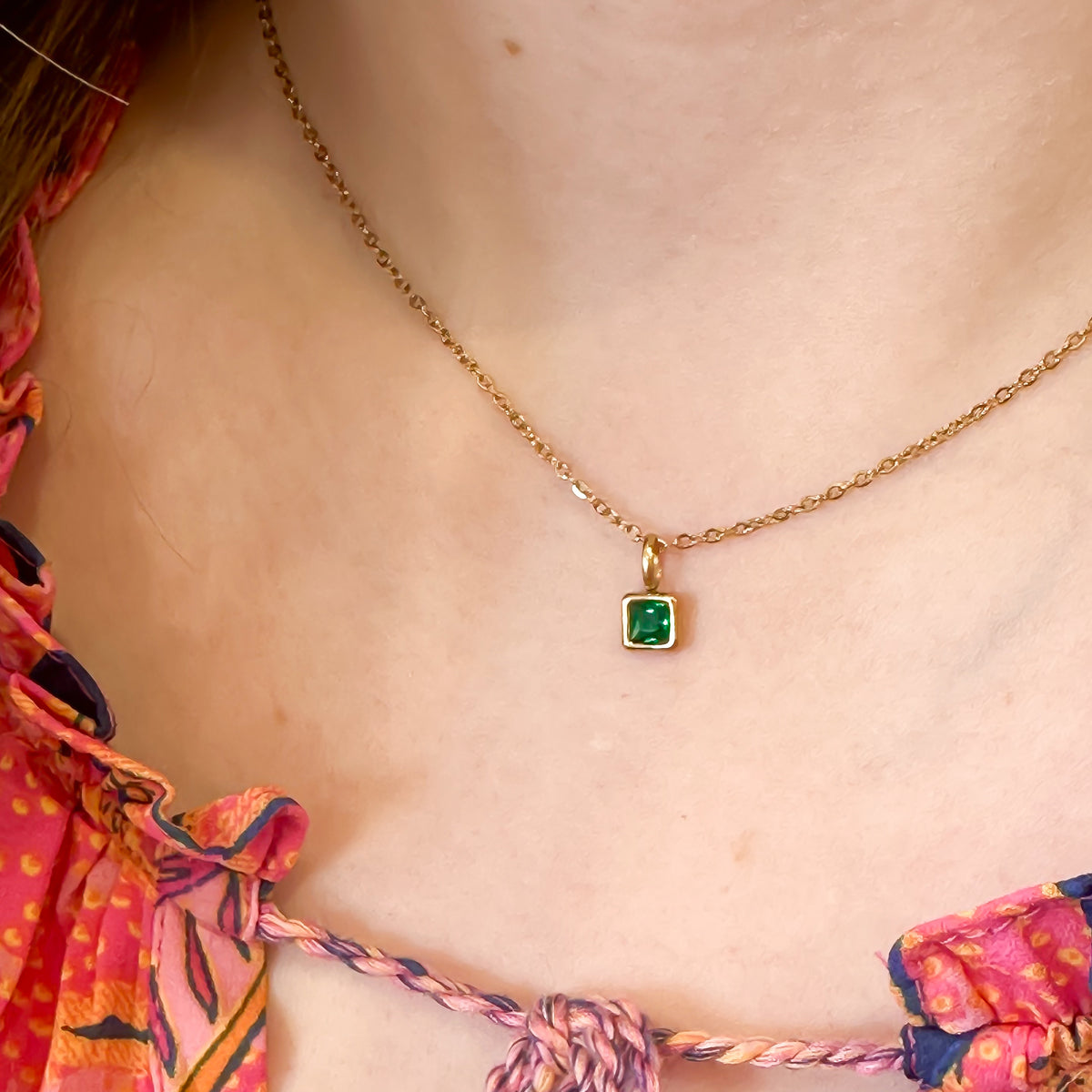Gilt Birthstone Necklace