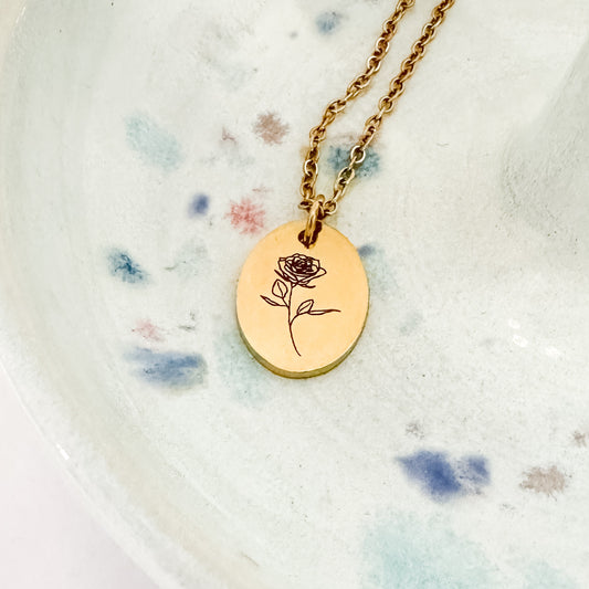 Gilt Birth Flower Necklace