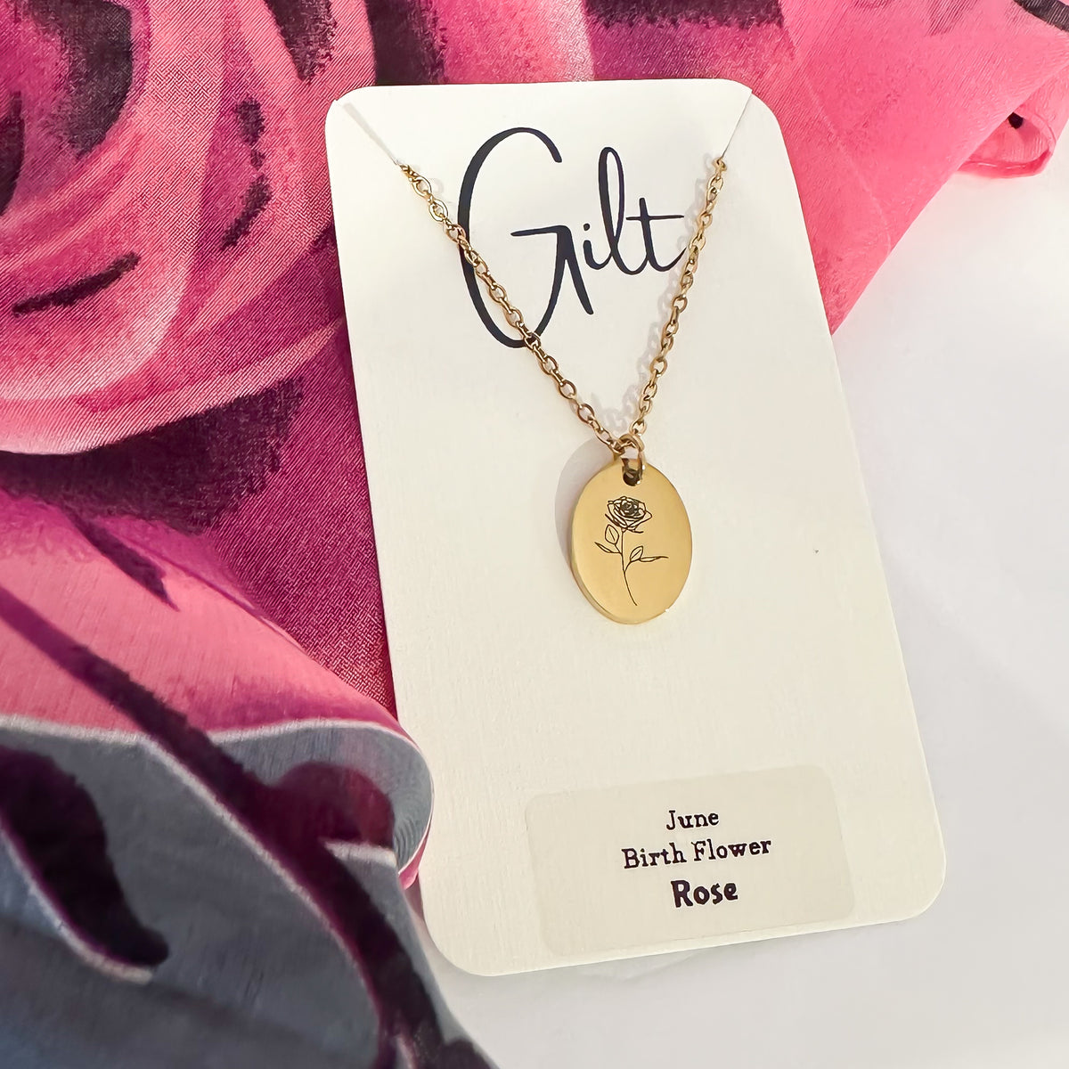 Gilt Birth Flower Necklace