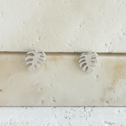 Monstera Leaf Stud Earrings