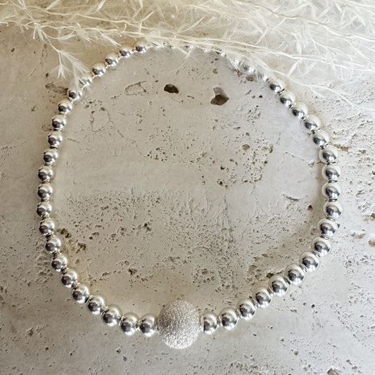 Sterling Silver Glitterball Beaded Bracelet