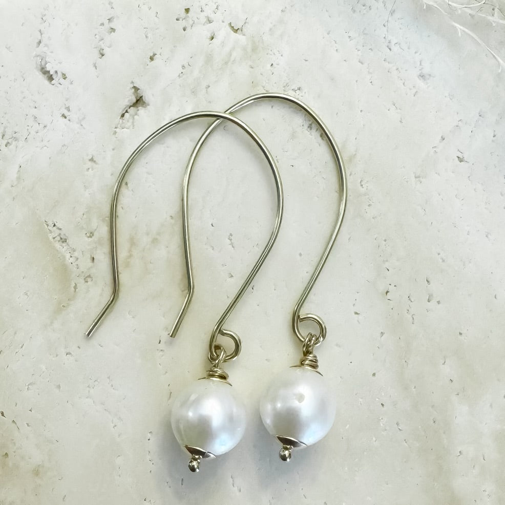 Freshwater Pearl Gold Filled Dangle Earrings