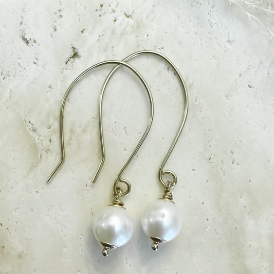 Freshwater Pearl Gold Filled Dangle Earrings