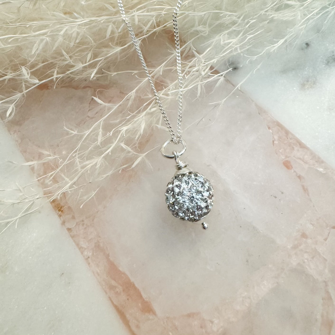 Pave Bead Necklace