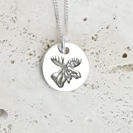 Moose Engraved Necklace
