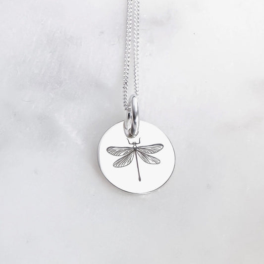 Dragonfly Disc Necklace